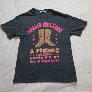 S Anthropologie x Letluv Willie Nelson & Friends BF concert tee